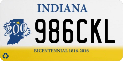 IN license plate 986CKL