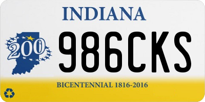 IN license plate 986CKS