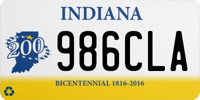 IN license plate 986CLA