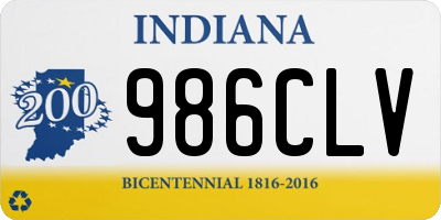 IN license plate 986CLV