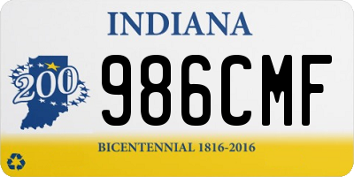 IN license plate 986CMF