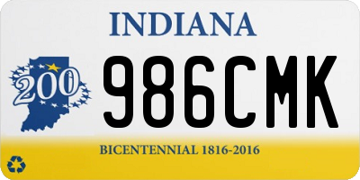 IN license plate 986CMK