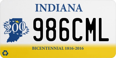 IN license plate 986CML