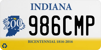 IN license plate 986CMP