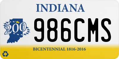 IN license plate 986CMS