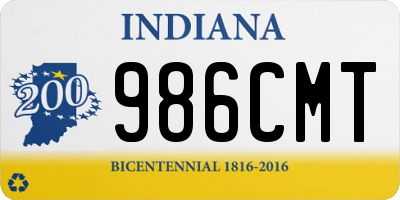 IN license plate 986CMT