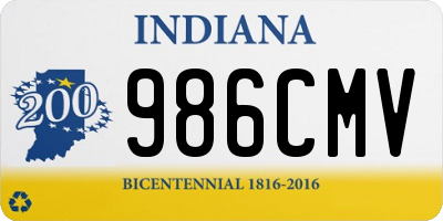 IN license plate 986CMV