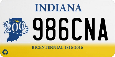 IN license plate 986CNA