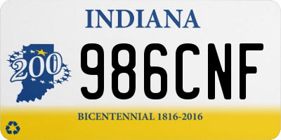 IN license plate 986CNF