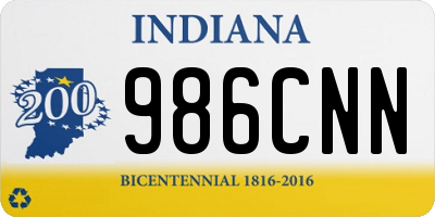 IN license plate 986CNN