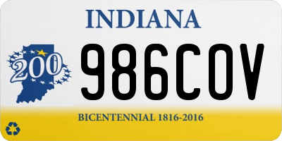 IN license plate 986COV