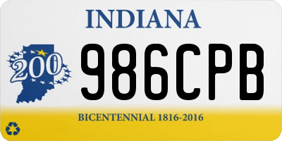 IN license plate 986CPB