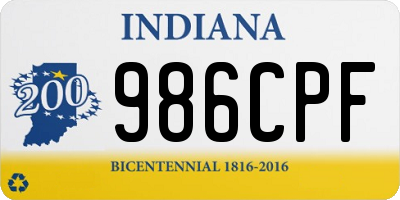 IN license plate 986CPF
