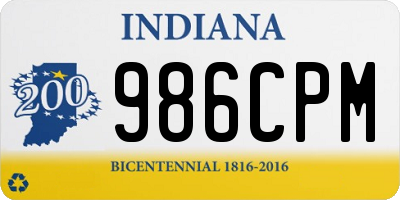 IN license plate 986CPM