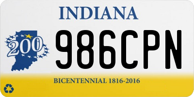 IN license plate 986CPN
