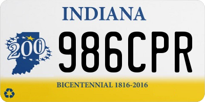 IN license plate 986CPR