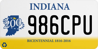 IN license plate 986CPU