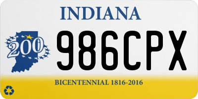 IN license plate 986CPX