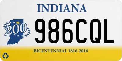 IN license plate 986CQL