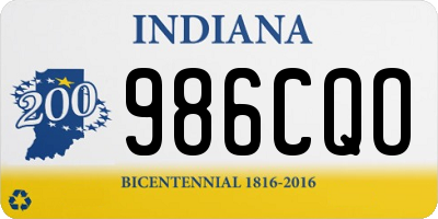 IN license plate 986CQO