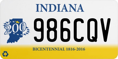 IN license plate 986CQV