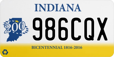 IN license plate 986CQX