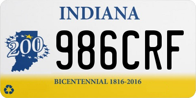 IN license plate 986CRF