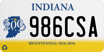 IN license plate 986CSA