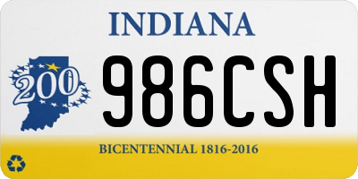 IN license plate 986CSH