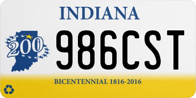 IN license plate 986CST