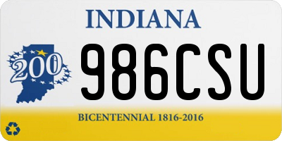 IN license plate 986CSU