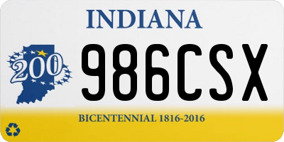 IN license plate 986CSX