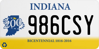 IN license plate 986CSY