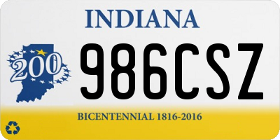 IN license plate 986CSZ