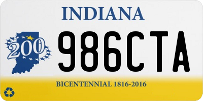 IN license plate 986CTA