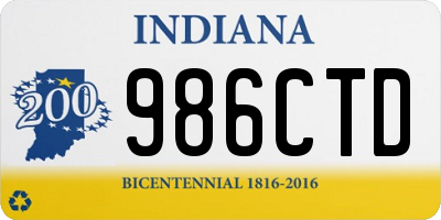 IN license plate 986CTD