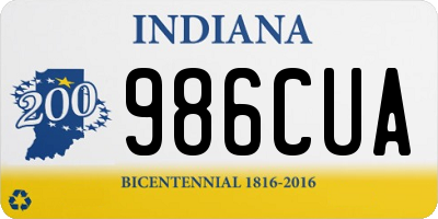 IN license plate 986CUA