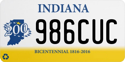 IN license plate 986CUC