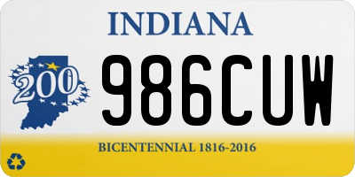 IN license plate 986CUW