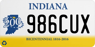 IN license plate 986CUX