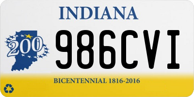 IN license plate 986CVI