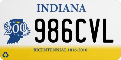 IN license plate 986CVL