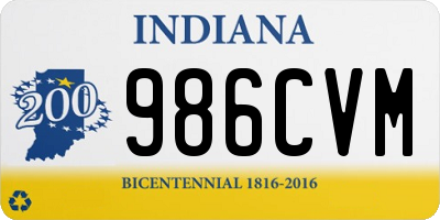 IN license plate 986CVM