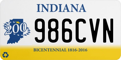 IN license plate 986CVN