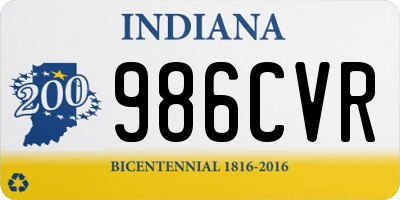 IN license plate 986CVR