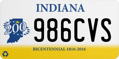 IN license plate 986CVS