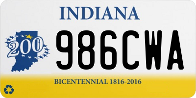 IN license plate 986CWA