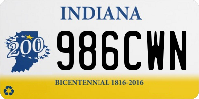 IN license plate 986CWN