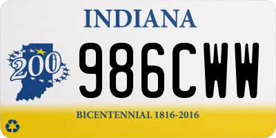 IN license plate 986CWW