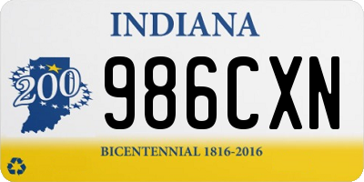 IN license plate 986CXN